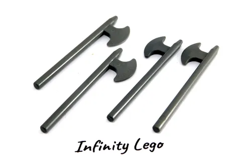 4 LEGO Dark Bluish Grey Minifigure weapon Halberd Axe (3848 53610) 4 Pieces