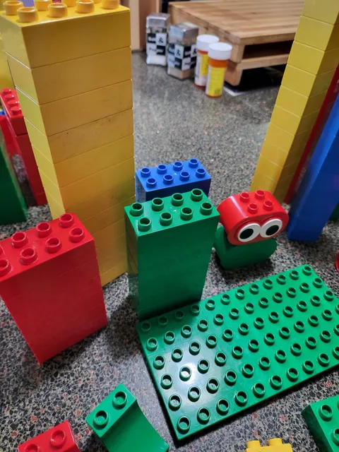Vintage LEGO DUPLO Large Lot 1980s Figures Baseplate Windows Doors Dog Wheels