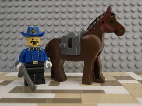 LEGO Cavalry General Minifigure w/ Horse - 6769 6762 6706 Western Cowboys