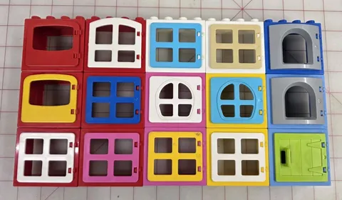 Lego Duplo Lot Of 15 Window Frame Windows Mixed Colors