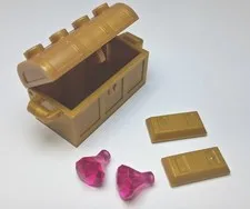 Lego Treasure Chest Lot Of 5 Gold Color Jewels Bar 2010