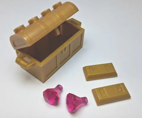 Lego Treasure Chest Lot Of 5 Gold Color Jewels Bar 2010