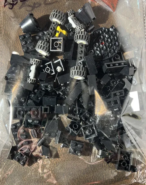 LEGO Black Bricks 5 oz Bulk Lot Black Legos and Wheels