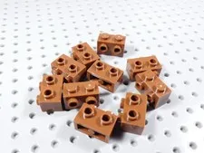 LEGO Lot of 10 Reddish Brown 1x2 Bricks w/ 2 Side Studs BA