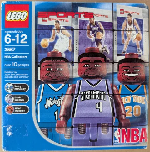 LEGO 3567 NBA Collectors 8 Set NEW Sealed Tracy McGrady Chris Webber 2003 NOS