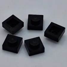 Lego - 5 Basic Black 1 x 1 Stud Plates 3024