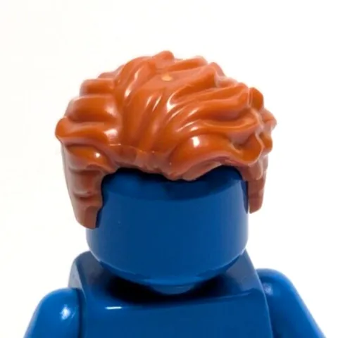 Lego - Minifigure Hair - Dark Orange, Red, Swept Back, Short