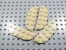LEGO Lot of 4 Tan 2x6 Half Round Plates BC