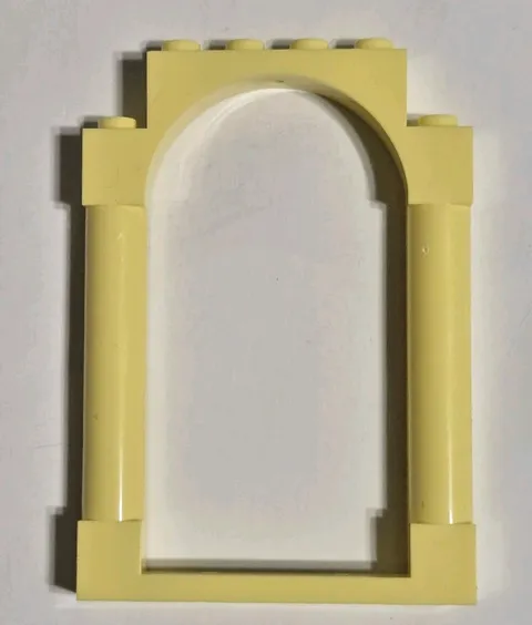 Lego 40066 Door Frame 1x6x7 Arched with Notches Rounded Pillars Yellow