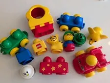 Duplo Lego Primo Vintage Blocks Tiger Elephant Specialty Train 12 Piece Toddler