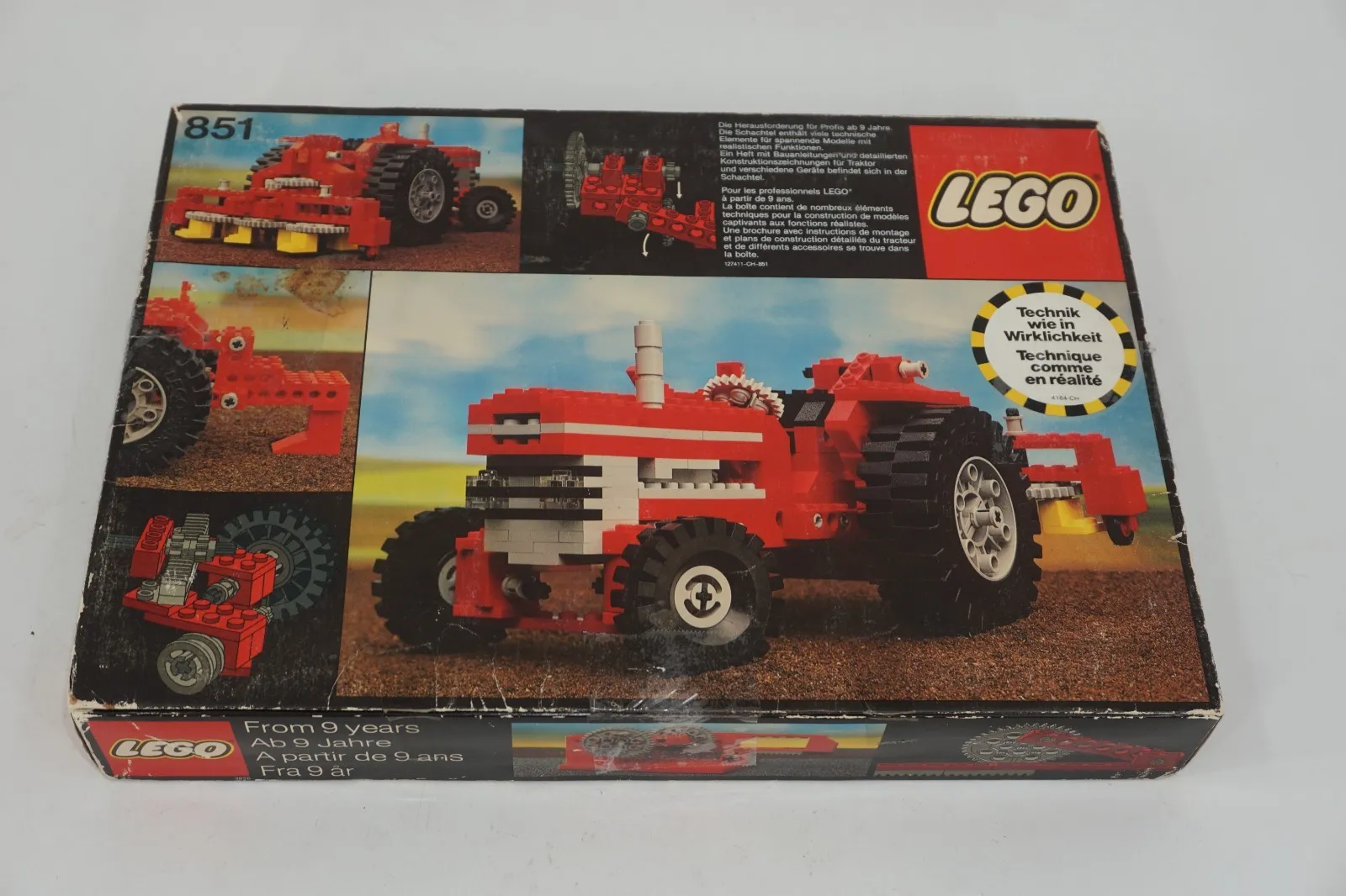 LEGO TECHNIC: Tractor (851) Box, Instructions, and Misc Pieces Incomplete GERMAN