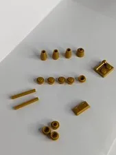 Lot 16 Mixed Pieces Dark Flat Gold LEGO Mixed Pieces 30374 4073 4589b 48336