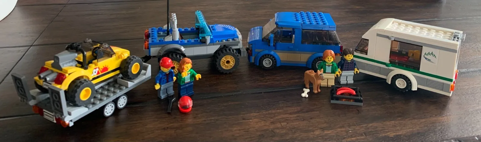Lego City: Beach Dune Buggy & Camper - TWO KITS complete builds w/ minifigures