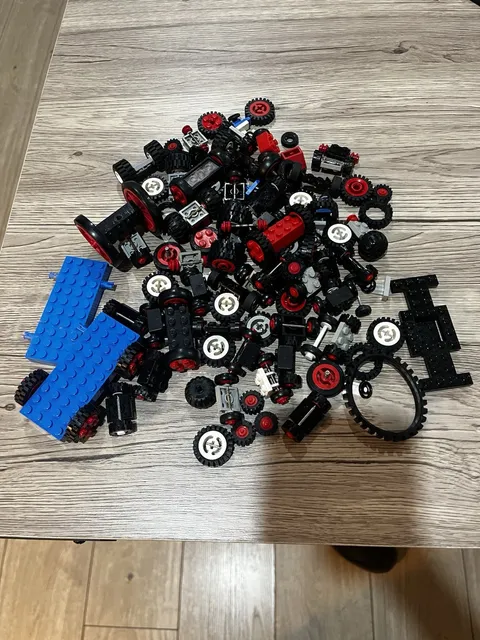 Vintage LEGO Wheels Axles Tyres Lot -  1970s 1980s Metal Pins Rubber Treads