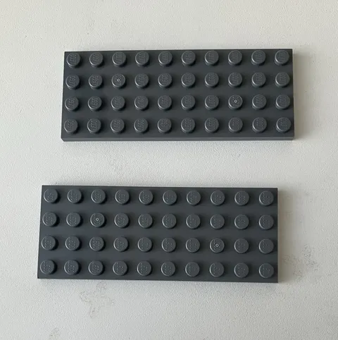 LEGO 2x NEW Pieces Plate 4x10 DARK BLUISH GREY #3030