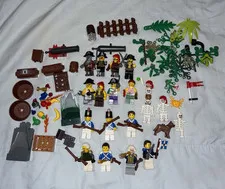 Rare LEGO Pirates Bulk Lot: Minifigures & Parts w/ Cannons, Weapons, Skeletons