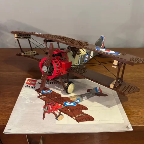 2001 LEGO 3451 Sopwith Camel Building Set B&W Box Manual Retired Complete *READ