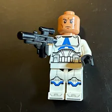 LEGO Star Wars Clone Trooper Minifigure White/Blue Armor w/ Black Blaster