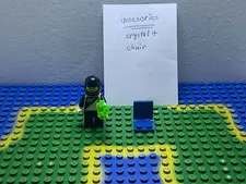 LEGO Futuron Minifigure Plastic Figure w/ Green Crystal & Blue Chair, Age 5+