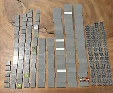 LEGO Dark Bluish Gray Tile Lot 210 Pc 2x2 2x3 2x4 Inverted Mixed Printed
