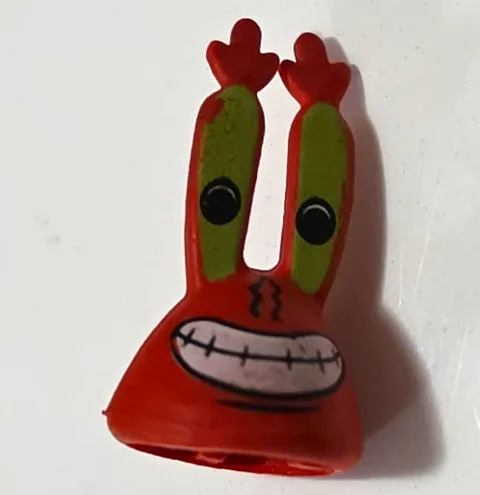[Used] LEGO Mr. Krabs Printed Minifigure Head Red SpongeBob SquarePants, 1 Piece