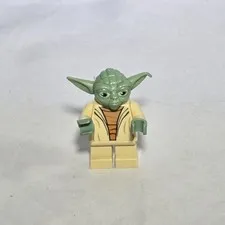 LEGO Star Wars Yoda Clone Wars White Hair Printed Back minifigure sw0446 75002