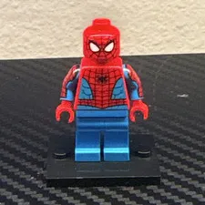 LEGO Spider-Man Minifigure Red & Blue with Black Display Stand