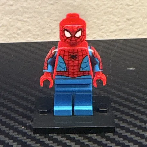 LEGO Spider-Man Minifigure Red & Blue with Black Display Stand