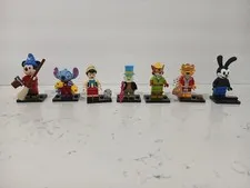LEGO Disney 100 Minifigures Lot of 7 Mickey, Stitch, Pinocchio, Jiminy, Oswald