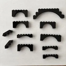 LEGO LOT Of VTG Arch Pieces Black (11)