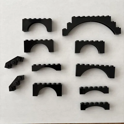 LEGO LOT Of VTG Arch Pieces Black (11)