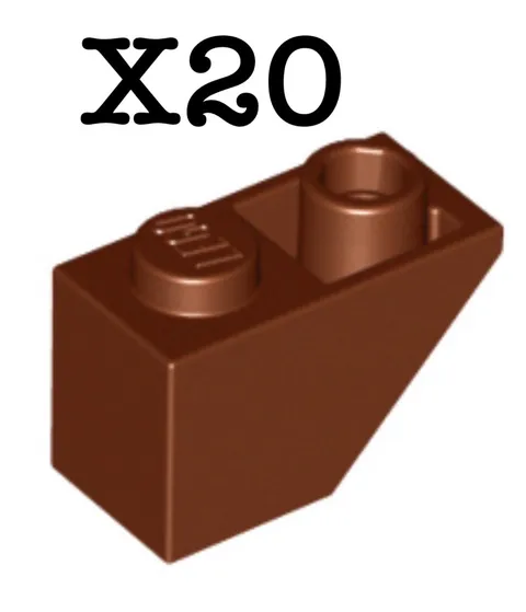 Lego Inverted Slope 45-2x1 - #3665 Reddish Brown - 20 Pieces