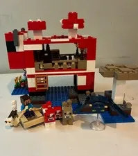 lego minecraft mooshroom cow house includes figures
