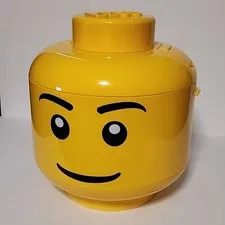 LEGO 12” X-Large Yellow Head Storage Container Sort & Store 2 Trays Handle 2010