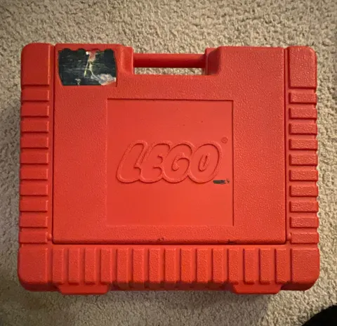 LEGO Vintage 1985 Red Plastic Carrying Case w/ Handle, 1 Compartment