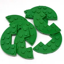 LEGO Parts - Green Plate, Round Half 3 x 6 Cutout - No 18646 - QTY 8