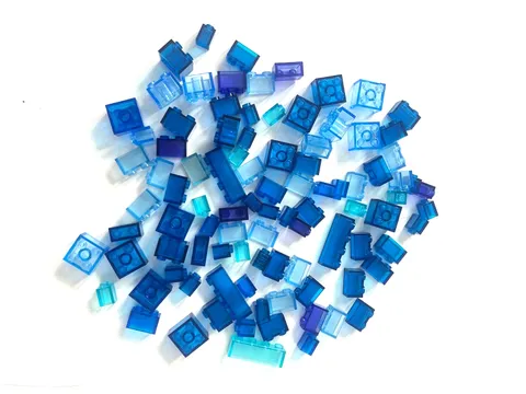 LEGO Lot of 80pc Variety Translucent Ocean Blues etc 1x1 1x2 1x42x2