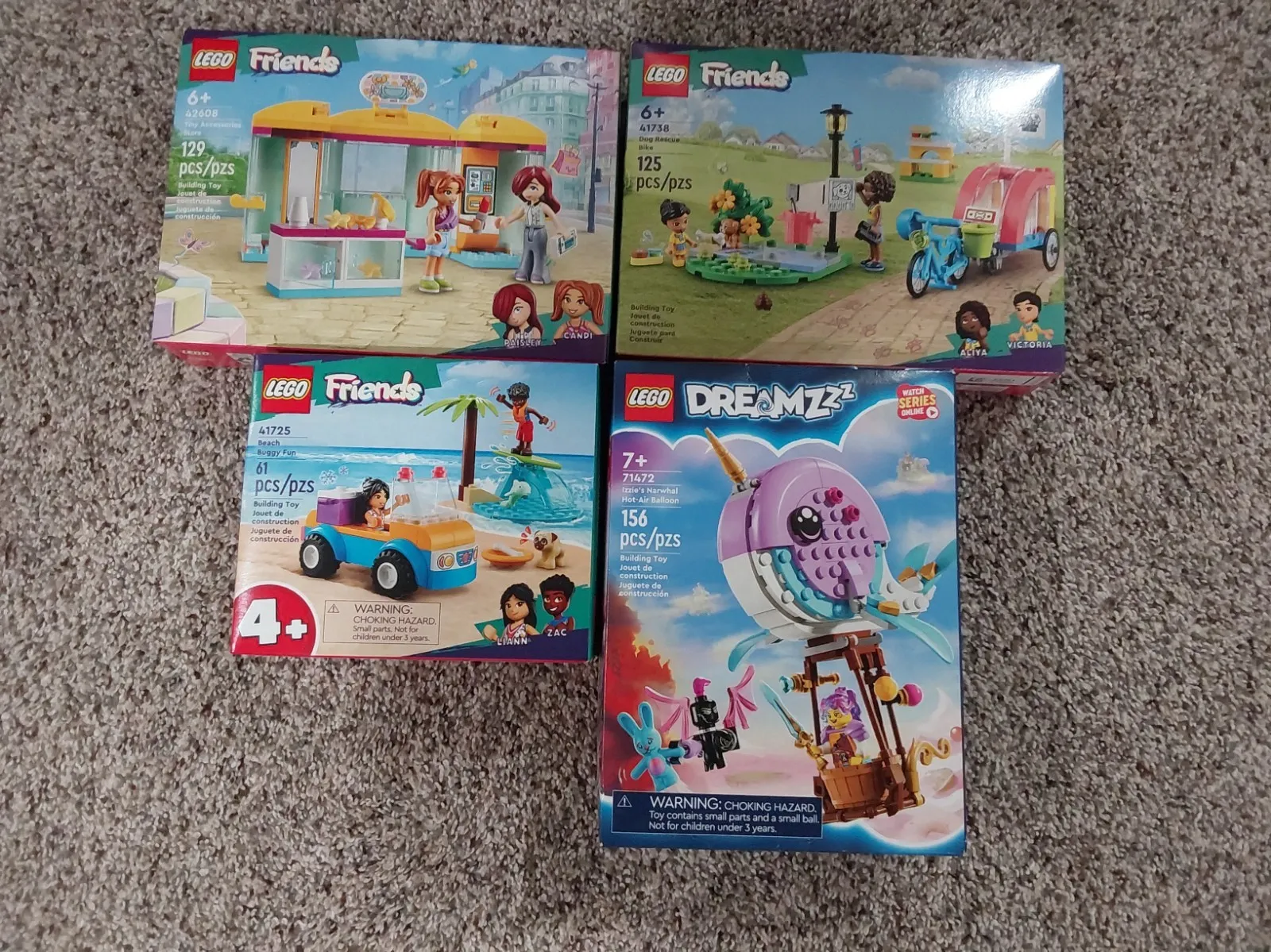 4 LEGO SETS NIB FRIENDS 42608/41738/41725 DREAMZZZ 71472 NARWAHL NEW IN BOXES!