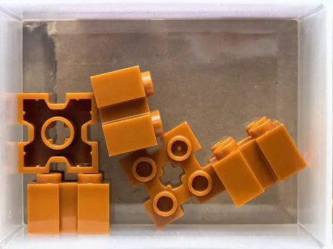 LEGO Parts - Dark Orange Brick 2 x 2 Channels Axle Hole - No 90258 - QTY 5