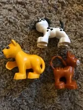 Duplo Animals Qty 3 Yellow Lion Simba ? Dalmation Puppy Dog House Cat Pets GUC