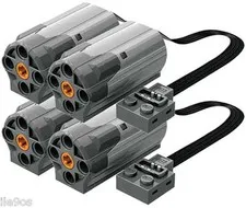 4 Lego Power Functions M-Motors  (technic,car,truck,axle,gear,tire,pulley,wheel)