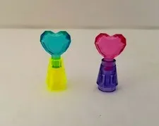 LEGO MInifigure Perfume Bottle Set Display Pink Heart Blue Purple Neon Yellow