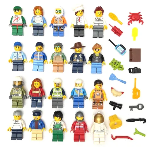 12 Lego CITY Minifigure Lot 12 Random Assorted Mystery People Citizens Workers