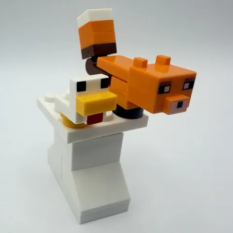 LEGO Baby Animals - Orange Fox & White Chick Animal Figure - 1pc
