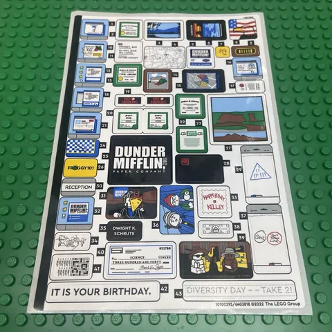 LEGO Sticker Sheet for Set 21336 The Office Sheet #1 Only New Authentic Decals