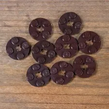 LEGO 4032 Dark Brown Plate Round 2x2 with Axel Hole Qty 10