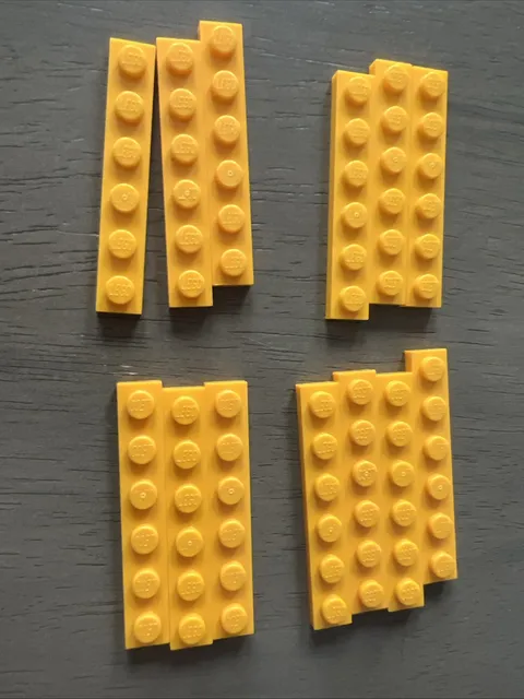 LEGO 3666 Bright Light Orange Plate 1x6 13 Pieces