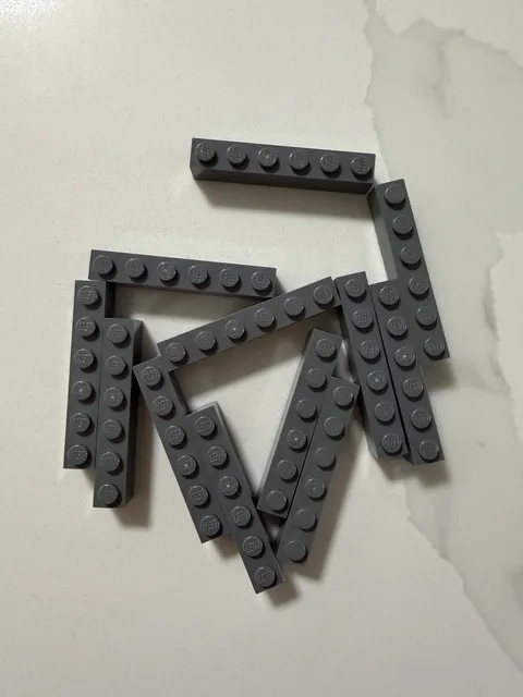3009 LEGO 1x6 Brick Dark Bluish Gray (QTY 12)
