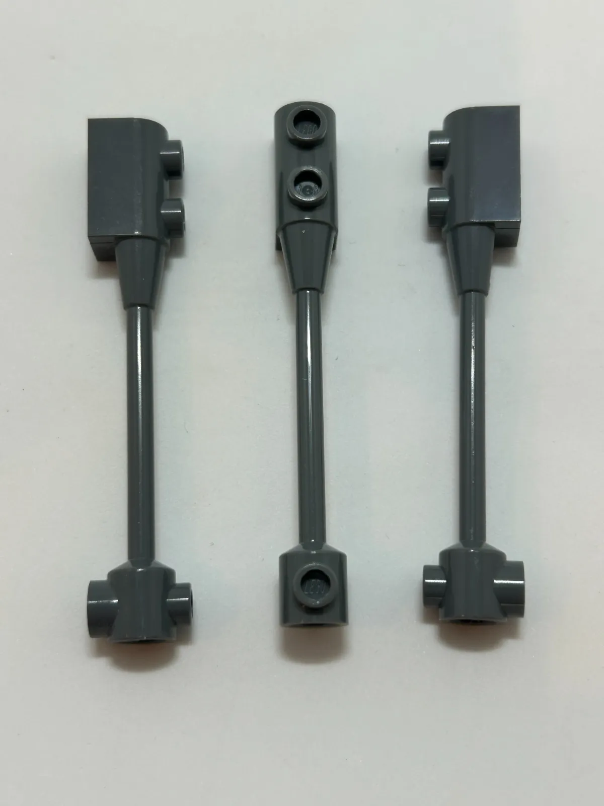 Lego 30359b Bar 1 x 8 with Brick 1 x 2 Curved Top End dark bluish gray x3