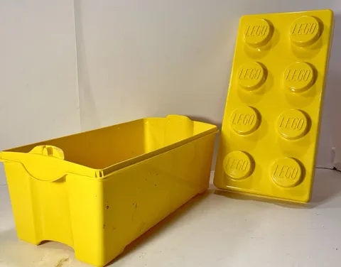LEGO Storage Brick Yellow 8 Stud Plastic Stackable Hold 4 Up To 4Pound 14"x7"x7"